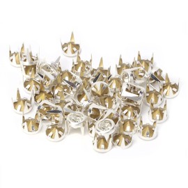 Rhinestone Nail Head, Pack of 50 Nailhead Round Claw Beads Rivets Punk Diamond Spikes Crystal Rivets Diamond DIY Fashion Claws Craft Decoration Claw Beads Spots Leather Craft Decoration Silver