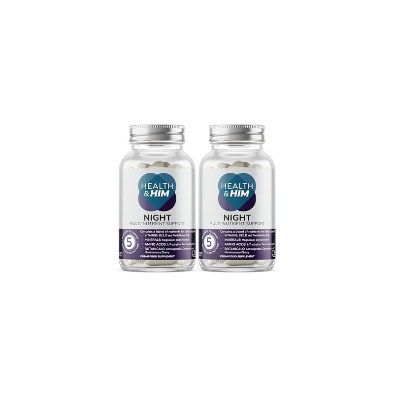 Health & Him Night Men's Supplement, Vegan, 60 Day Supply