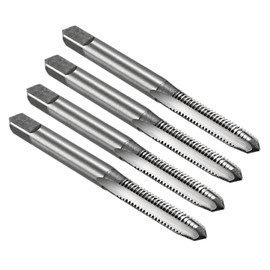 sourcing map 4pcs Metric Thread Taps M6 x 1 H2 High Speed Steel Straight Flutes Machine Screw Taps Threading Tapping Repair Tools