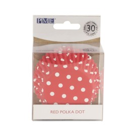 PME Red Polka Dot Cupcake Cases, Foil Lined, Pk/30, BC820