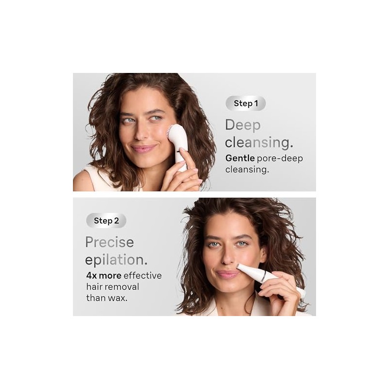 Braun FaceSpa, Facial Epilator Cleansing & Skin Vitalizing System, +