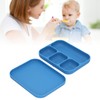 Baby Silicone Divided Food Plate with Lid Drop Resistant Suction