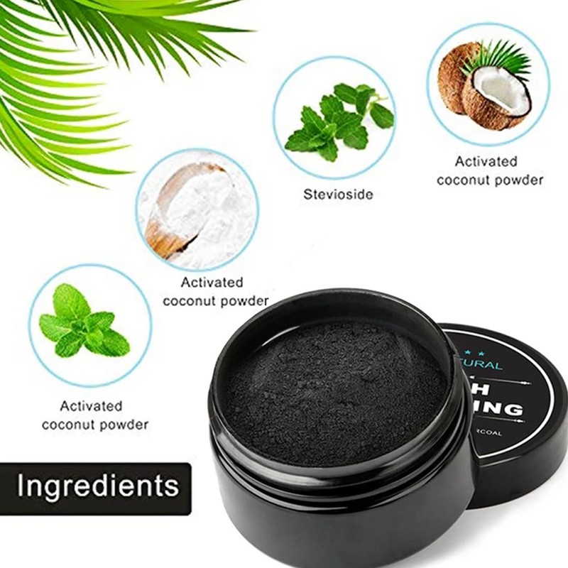 QEDBOJE Activated Charcoal Powder for Teeth Whitening, Natural Tooth Brightening