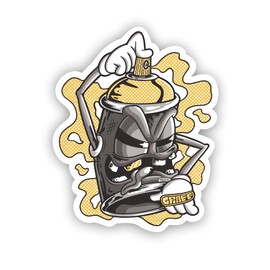 VulgrCo Street Art Graffiti Spray Paint Can Face Funny Sticker Vinyl Waterproof UV Resistant Decal for Phones Laptops Water Bottles Tumblers Boats Cars Trucks Windows Kayak 3" inch Bumper Stickers