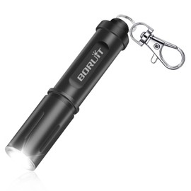 BORUIT RJ11 Mini LED Powerful EDC Flashlight,Super Bright Pocket AAA Battery Flashlights,IP67 Waterproof Small Keychain Flash Light for Home Emergency Working Walking Camping Hiking Outdoors