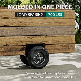 DOZAWA Panel Dolly - 700 Lbs Load Capacity, Heavy Duty Drywall Cart with 8" Wheels, Steel Mover for Wood, Plywood, Door, Fence, Sheetrock