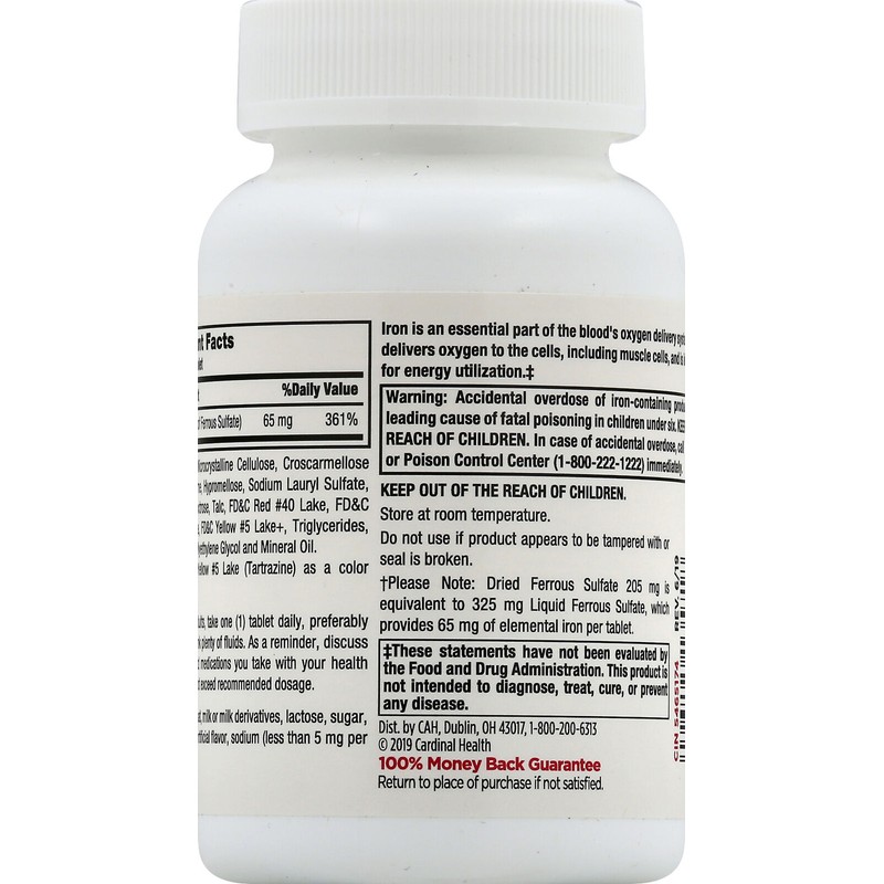 LEADER Ferrous Sulfate Dietary Supplement 65 mg 200 ct Tablets