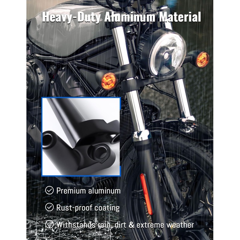LUXEMOTO Turn Signal Relocation Kit for Harley Sportsters, Front Turn