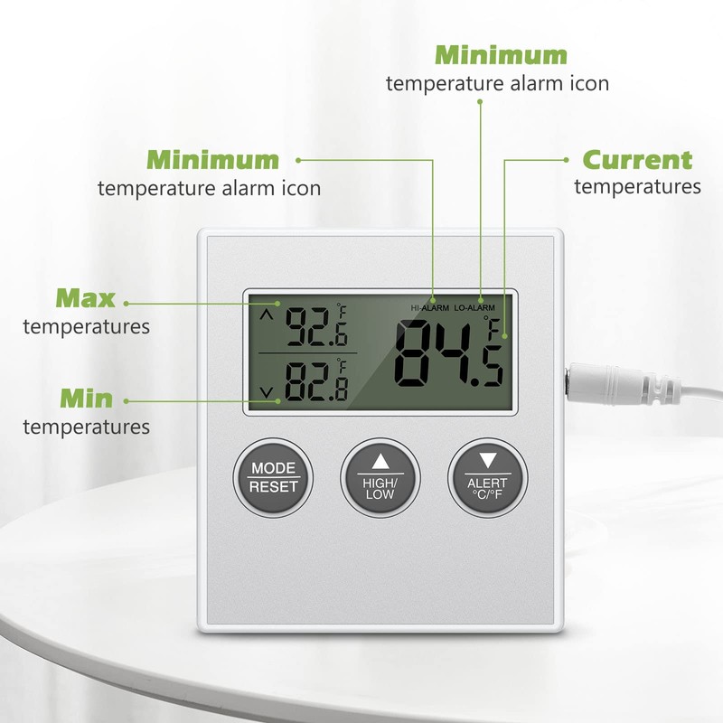 KeeKit Refrigerator Thermometer, 2 Pack Digital Freezer Thermometer, Upgraded Fridge