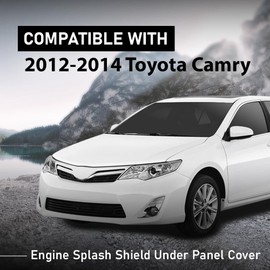 LQI Front Engine Splash Shield Pair Left and Right Compatible with Toyota Camry 2012-2014 5144106150 5144206140 TO1228177 TO1228178 Black Under Cover Engine Splash Guard