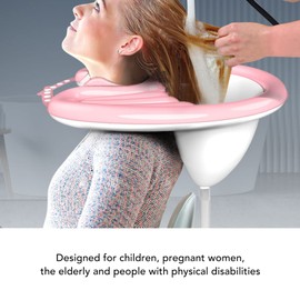 Inflatable Shampoo Bowl, Hair Washing Sink with Detachable Washing Basin for Bedridden, Lightweight Foldable Hair Washing Sink Drain Hose