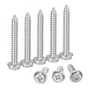 sourcing map Phillips Hex Washer Self Tapping Screws, M6 x