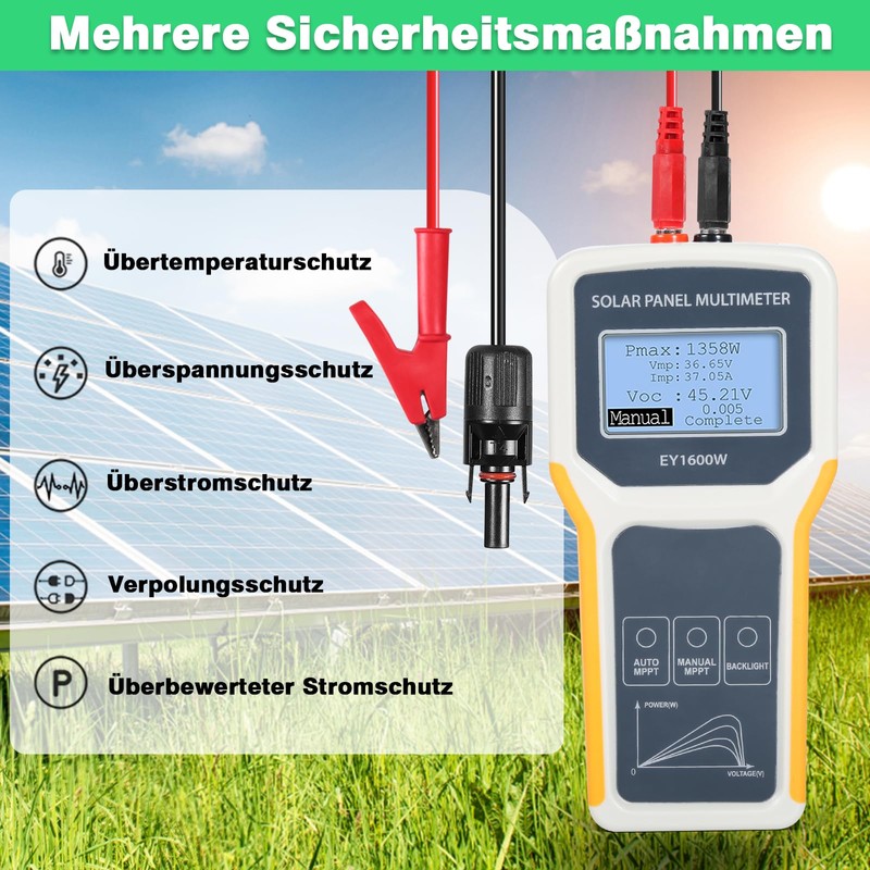 BuyWeek 1600 W Photovoltaic Solar Panel Tester Solar Panel Multimeter
