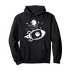 Cute Rocketship Surfing Astronaut in Outer Space for Kids Pullover
