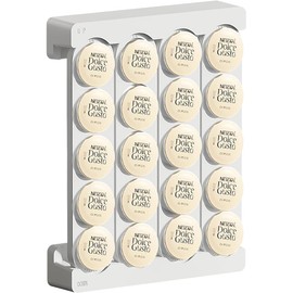 Lhieiayh K Cups Holder,K Cup Storage Stand, Coffee Pods Storage Organizer Stand,New Modern Design, Home or Office Kitchen Counter Organizer（Capacity of 20 Pods,White）