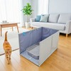 GesomePurrz Less-Mess Cat Litter Box Enclosure, Open Top High Side,
