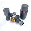Wärmer System Angle Grey Plated Thermostatic Radiator Valve Vertical Or