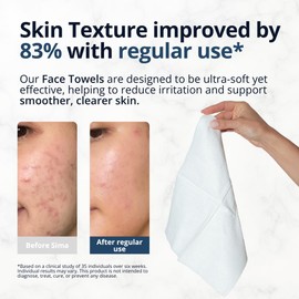 Sima Disposable Face Towels for Drying - 100% Cotton Face Wipes 50 Pack - Biodegradable Makeup Remover for Sensitive Skin, Gentle Clean Facial Cloth - Ultra-Soft & Lint-Free, Cruelty Free