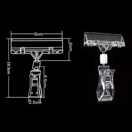 Odowalker 30pcs Pop Clips POP Clips Price Tag Stand Commercial Clips Pop Price Tags Transparent Clips for Price Tags, Office, Advertising