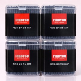 K.S.co. 3+1 KSCO Findew Black Spiral Cotton Swabs, 200 pieces, 4 total / 3+1 케이스코 파인듀 검정 나선형 면봉 200개입 총 4개