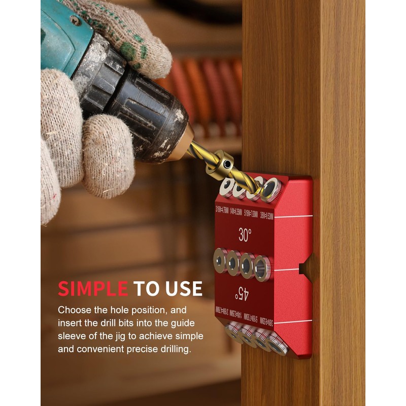 Kolvoii 30 45 90 Degree Angle Drill Guide Jig, Drill