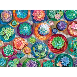 Buffalo Games - Gina Jane Lee - Succulent Selection - 1000 Piece Jigsaw Puzzle for Adults Challenging Puzzle Perfect for Game Nights - Finished Puzzle Size is 26.75 x 19.75