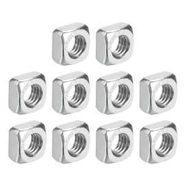 sourcing map M5-0.8x4 Square Nuts, 304 Stainless Steel Coarse Thread Square Nuts Fasteners for Home Repairs and Professional Engineering, Silver, 10pcs