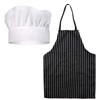 SAVITA Hat Apron Set White Chef Hat Black and White