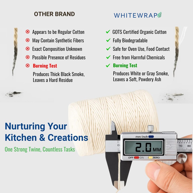Organic Butchers Twine | 2mm Natural Cotton, 500 Feet –