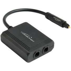 KabelDirekt Optical Audio Splitter – 1 in 2 Out Toslink Optical Splitter for SPDIF Digital Audio (Connects One Source to Two Devices: Soundbar, TV, Hi-Fi System, Amplifier)
