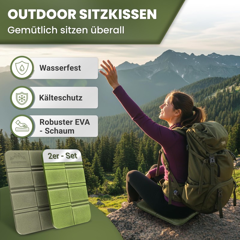 Alpenwert Outdoor Foldable Seat Cushion [Set of 2] – Waterproof