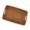 Serving Basket Tray with Handles Rattan Rectangle Large Capacity Durable