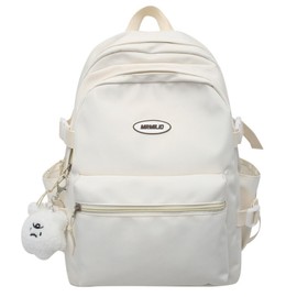 BILIPOPX Kawaii Backpack with Cute Accessories Aesthetic 15.6 Inch Laptop Backpack Pendant, White, Large, Laptop Backpack