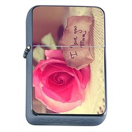 Mothers Day Flip Top Oil Lighter D1 Honoring Mom Flowers Hearts