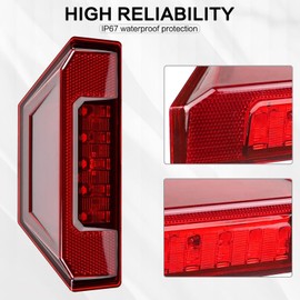 smotrcc UTV LED Tail Lights Compatible with Polaris Ranger 570 900 1000 2014-2024, General XP 1000 EPS/XP 1000/ XP 4 1000 2016-2024, Replaces #2412774, Red Taillights Brake Stop Light (2 pack)