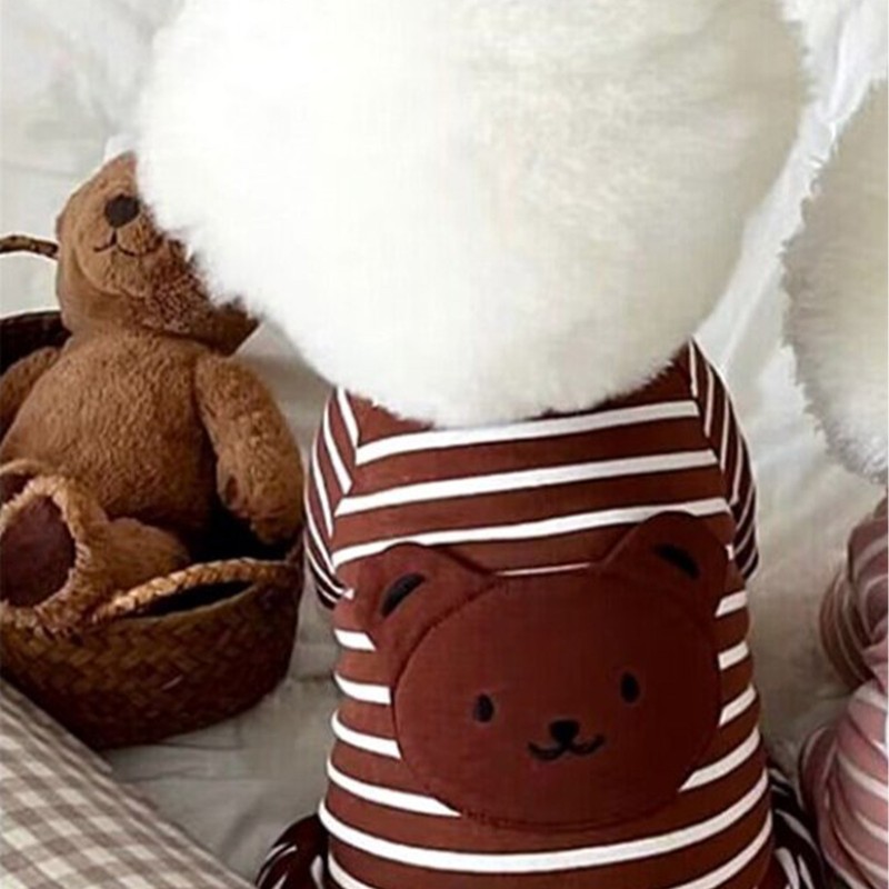 Dog Pajamas Striped Soft Warm Comfortable Fashionable 4 Legs Pet