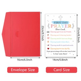 First Day of School Card, Back to School Supplies for Boys Girls Guys, Religious First Day of School Gifts for Students Christian Prayers, Preschool Kindergarten Classroom Essentials Cards Bulk