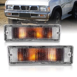 AmeriLite Replacement Clear Bumper Lights Pair for 1988-1997 Nissan Hardbody PickUp / 88-95 Pathfinder - Passenger and Driver Side