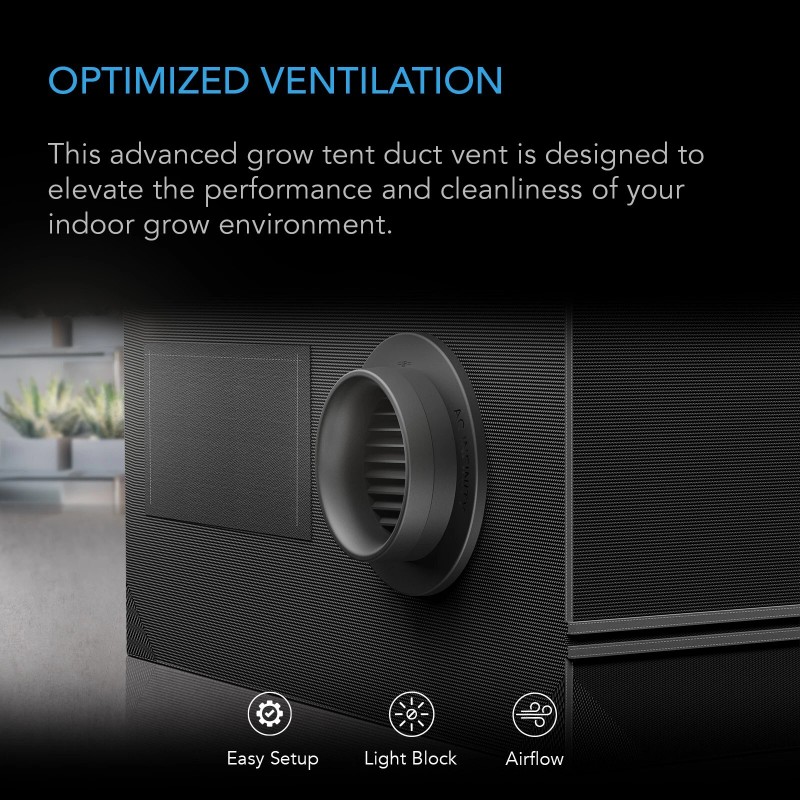 AC Infinity Grow Tent Duct Vent Attachment, 8-Inch 2 Pack,
