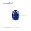 Silvershake Created 7X5mm Oval Shape Blue Sapphire White Gold Plated