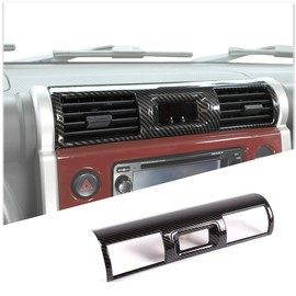 Fit for Toyota FJ Cruiser 2007-2021 Center Console Air Outlet Cover, ABS Front Center Console Dashboard Panel Air Vent Trim Cover Frame Sticker,1 PCS (Black)