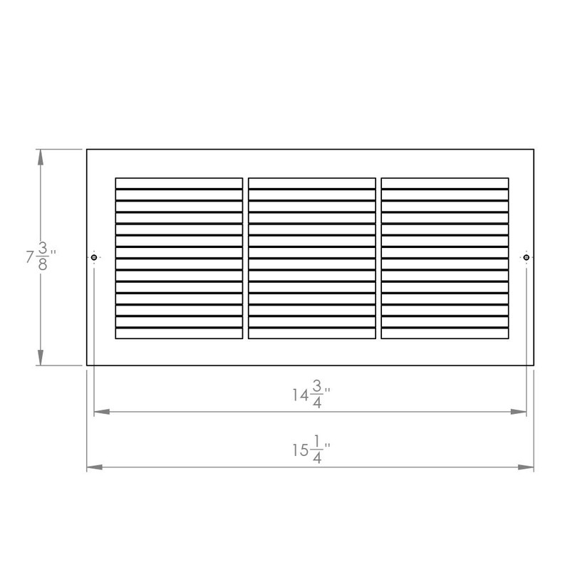 Imperial RG0033 Louvered Steel Painted Baseboard Return Air Grille, 14