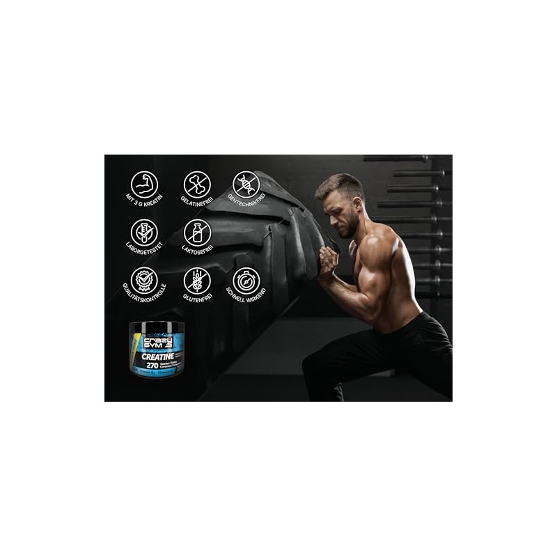 Creatine - Dietary Supplement with Creatine Monohydrate, Vitamin D3, Vitamin