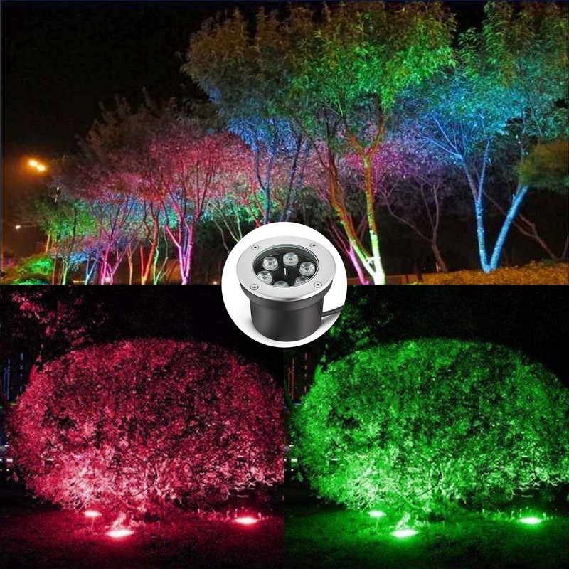 RSN LED Landscape Lighting 18W RGB Underground Light IP65 Waterproof