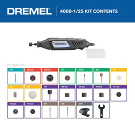Dremel 4000-1/25 Variable Speed Rotary Tool Kit- Engraver, Polisher, and Sander- Perfect for Cutting, Detail Sanding, Engraving, Wood Carving, and Polising- 1 Attachment & 25 Accessories