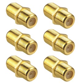 QDiShi 6 Pack Coaxial Cable Connector, RG6 Coax Cable Extender F-Type Gold Plated Adapter Female to Female for TV Cables, Satellite Receiver, VCR and Cable Modem