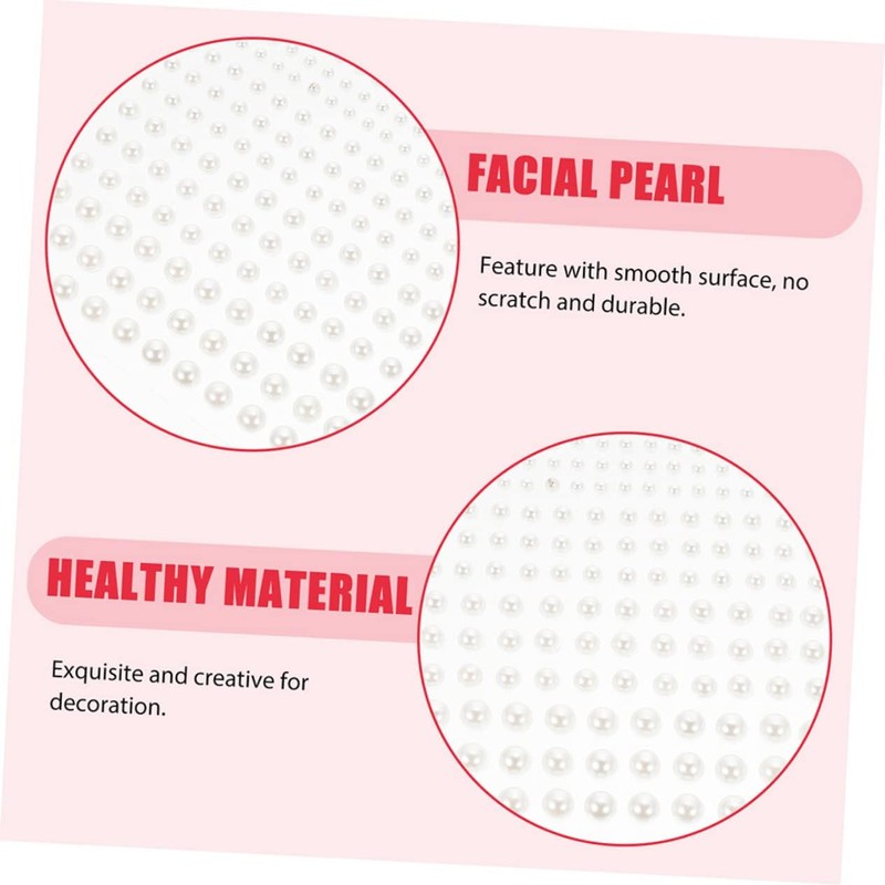 DOITOOL 6hojas Pegatinas De Perlas Rostro De Gemas De Perlas