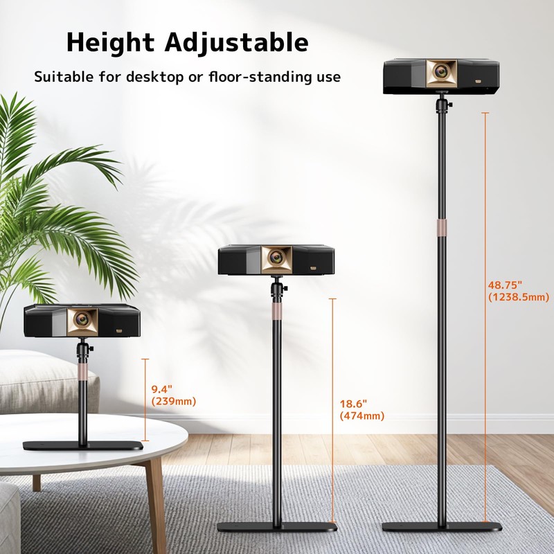 PUTORSEN Universal Projector Stand – Height Adjustable & 360° Rotatable
