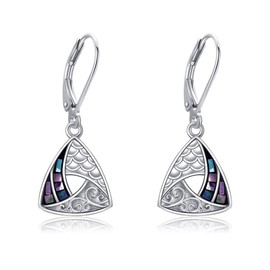 DAYLINLOVE Filigree Earrings 925 Sterling Silver Filigree Dangle Drop Leverback Earrings