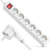 deleyCON 6-Way Power Strip with Flat Plug & On/Off Switch,